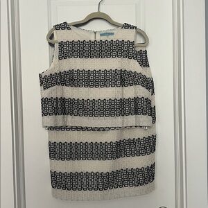 Antonio Melani Striped Rugby Lace Top and Matching Skirt 100% cotton